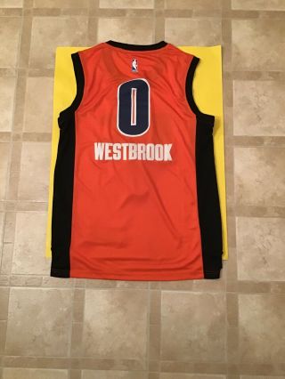 Nba Russell Westbrook Oklahoma City Thunder Orange Jersey Adidas Medium M 0