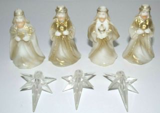Vintage Star Of Bethlehem & Wise Men Blow Mold String Light Covers
