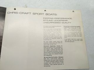 SPECS AD INFO CHRIS CRAFT BOAT BROCHURE 1972 LANCER XK 18 19 22 SPOT BOATS COLOR 3