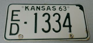 1963 Kansas Passenger Car License Plate Edwards County
