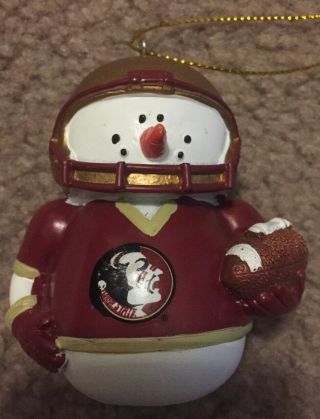 Florida State Seminoles Snowman Football Player Christmas Ornament