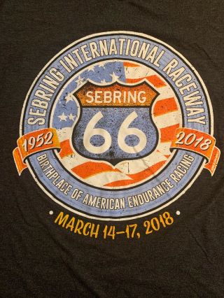 Mobil 1 12 Hours Of Sebring 2018 Imsa 2xl Shirt Route 66 Birthplace Racing 1952