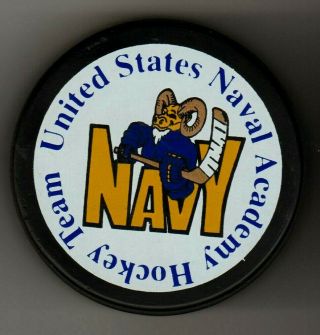 United States Naval Academy Ram Bill The Goat Usna Hockey Puck Team Navy