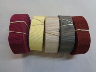 50 Yd Vintage 7/8 " Petersham Cotton Rayon Grosgrain Ribbon 5 Roll 10 Yds