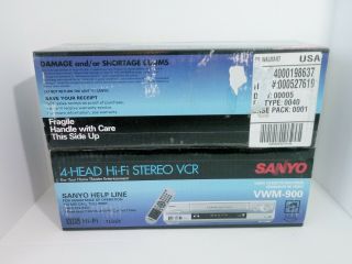 Sanyo Vwm - 900 Vcr Vhs Player Recorder