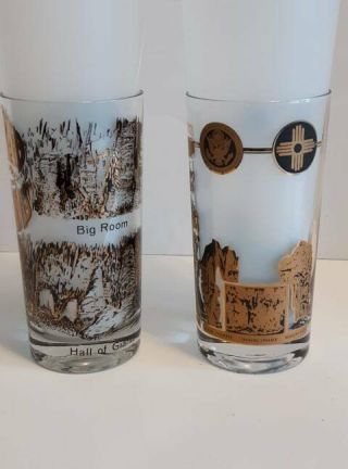 2 Carlsbad Caverns National Park Mexico Souvenir Drinking Glasses - 5” Tall 3