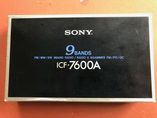 SONY FM/MW/SW 9Band Receiver ICF - 7600A W/Protective Cover, . 3