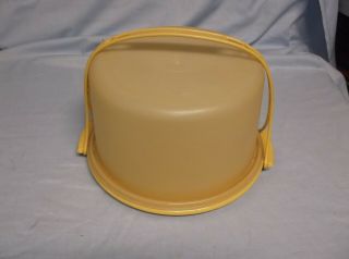 Vintage Tupperware Harvest Gold Cake Pie Carrier Keeper With Handle