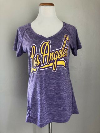 Los Angeles Lakers Womens V Neck Purple Sz L T Shirt Performance Style Nba