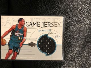 1999 - 00 Ud Upper Deck Game Jersey Grant Hill Black Swatch 1:300 Scarce