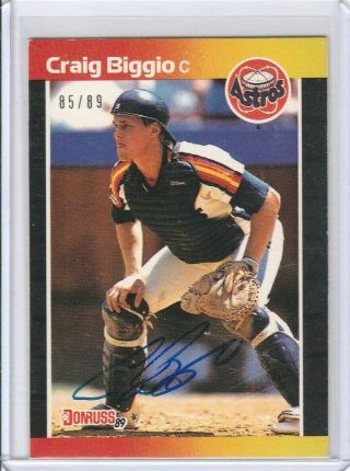 Craig Biggio 1989 Donruss Recollection Buyback /89 Rookie Autograph Auto Rc