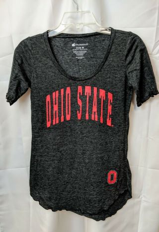 Ohio State University Osu Buckeyes Gray Colosseum Ladies Shirt Size Medium Euc