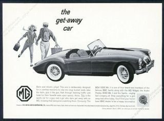 1962 Mg Mga 1600 Mk Ii Car Photo The Get - Away Car Vintage Print Ad