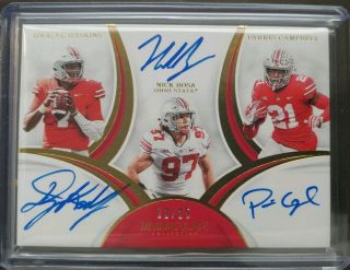 2019 Immaculate Dwayne Haskins/nick Bosa/parris Campbell Auto /25 Buckeyes
