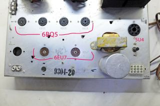 Magnavox Stereo Tube Amplifier 9304 - 20 - (4) 6BQ5,  (2) 6EU7,  5U4 2