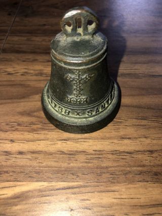 Antique 20’s Forbes Bronze Santa Maria Madalena San Diego Mission Souvenir Bell