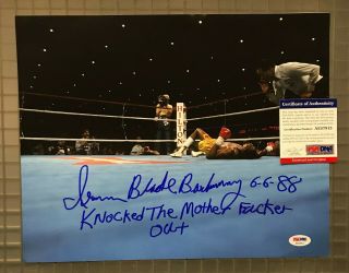 Iran Barkley Signed 11x14 Boxing Photo Autographed W/ Inscription Psa/dna