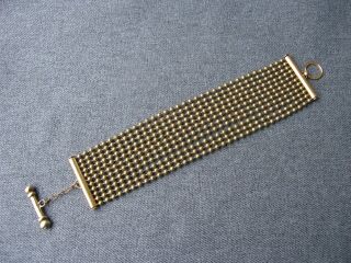 Vintage Flapper Multi Strand Ball Chain Golden Metal Bracelet
