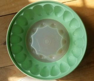Vintage Tupperware Jello Mold Green With Lid