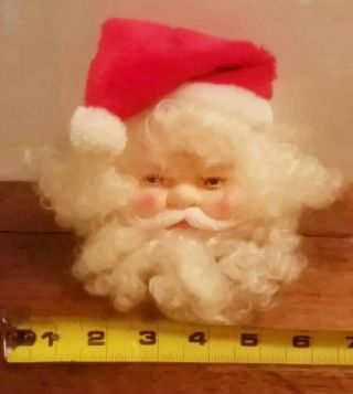 Vintage Cute Santa Head Christmas Ornament Lights Music Sound Moves Quiet