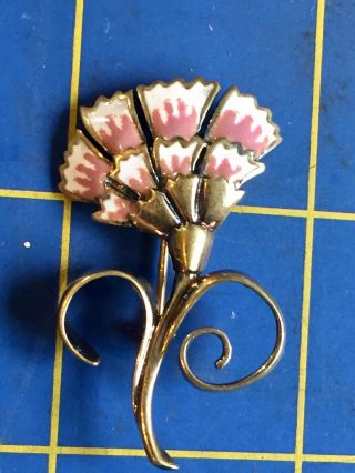 Vintage Sterling Pin Marked 1priceships Floral Enameled