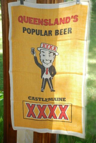 Vintage Tea Towel - Linen Castlemaine Xxxx,  Queensland 