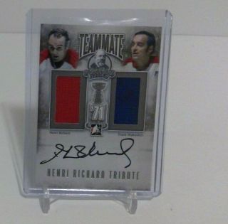 2012 In The Game Henri Richard Tribute Autographed Card " 1971 Stanley Cup Ssp/10