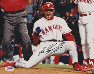 Ivan Rodriguez Texas Rangers Signed Hall Of Fame 8x10 Photo Hof Psa/dna