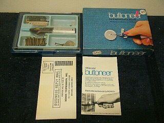 Vintage Ronco Buttoneer By Dennison With Package & Instructions