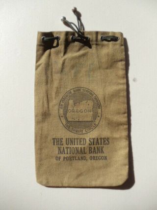 Vintage United States National Bank Portland Oregon Bag " The Thrift Circle "