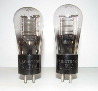 Identical Matched Pair (gm) - Rca Globe 71a Amplifier Tubes.  Tv - 7 Test @ Nos Specs.