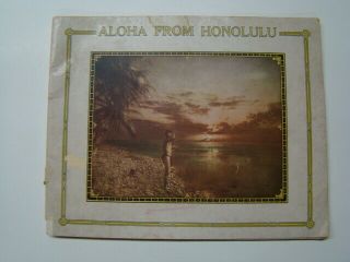 1915 " Aloha From Honolulu " Souvenir Photograph Booklet Surfers Hula Hula Dancers