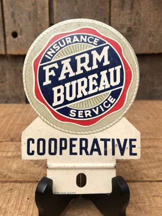 Vintage Farm Bureau Insurance Service Cooperative Auto Car Plate Topper