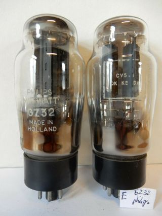 2x Gz32 Philips Miniwatt Cv593 Matched Mullard Production