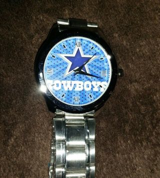 Dallas Cowboys Quartz Wrist Watch Unisex Stainless Steel Adjustable Band