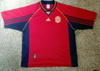 Nwt Spain 1998 World Cup Xl Adidas Home Soccer Jersey Football Shirt España Fef