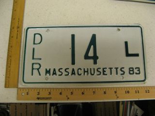 1983 83 Massachusetts Ma Mass License Plate Dealer Dlr Car 14 L