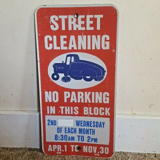 Vintage City Of Pittsburgh Pa Sanitation No Parking Street Cleaning Metal Sign