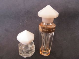 2 Vintage Faberge Woodhue Mini Perfume Bottles - Empty