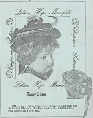Any Size Antique French Fashion Lady/german Child Doll Toque/hat/bonnet Pattern