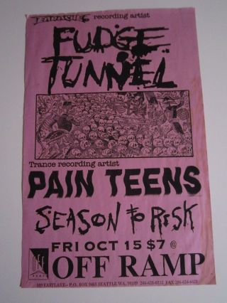 Funnel Tunnel Pain Teens Season To Risk 1993 Vintage Concert Poster