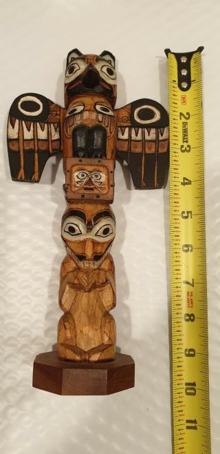 Authentic Alaska Patrick Seal Signed Totem Pole 9.  5 "