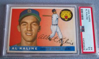 1955 Topps 4 Al Kaline Tigers Psa 5 Ex Great Card