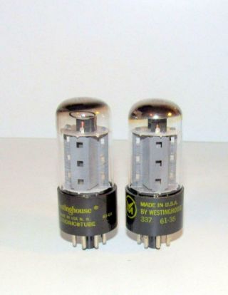 Matched Pair - 1961 Westinghouse 7591 Power Amplifier Tubes.  Tv - 7 Test Strong.