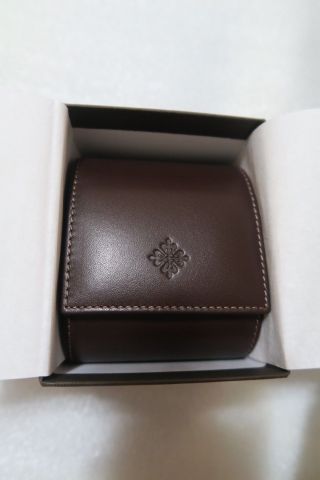 100 Authentic Patek Philippe Brown Leather Travel Case Box