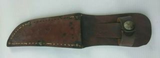 Vintage Kinfolks Knife Sheath Scabbard Old Hunting Leather Holder Blade Usa 5 "