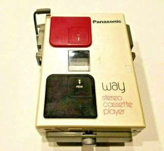 Panasonic Way Stereo Cassette Player Rq - Wj1 & Holster Belt Clip White