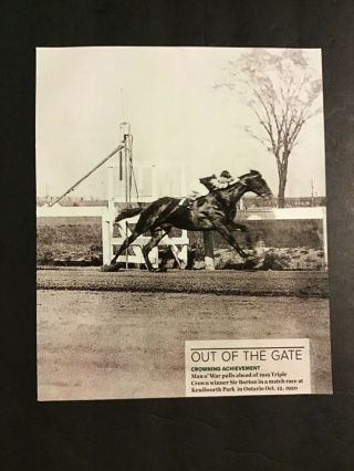 Man O’ War Photo Horse Racing 1920 Match Race Sir Barton