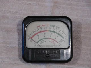 Vintage Supreme Instruments Corporation Radio Vacuum Tube Tester Gauge Meter