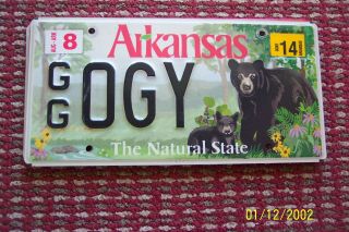 1 Arkansas License Plate No.  Ogy Car Collectable Nature Bear And Cub